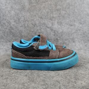 Cherokee Shoes Baby 5 Sneaker Casual Easy On Leather Grey Blue Trainer Hook Loop